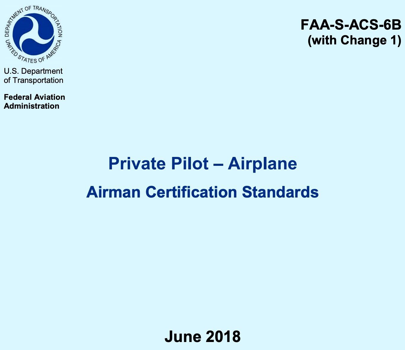 Private Pilot Airman Certification Standards