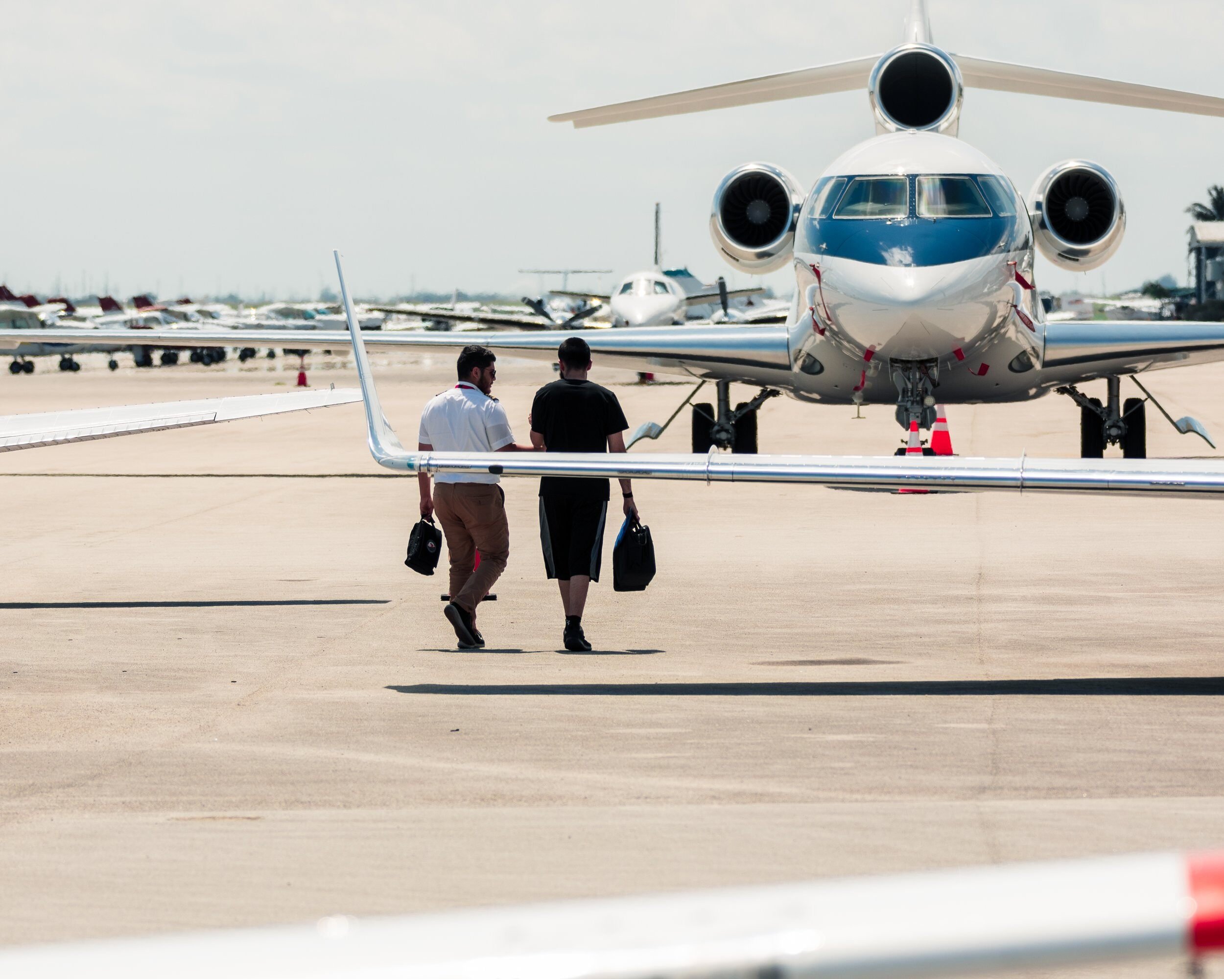 Student and instructor return from a flight lesson