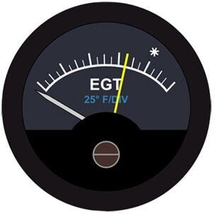 Photo of an EGT gauge