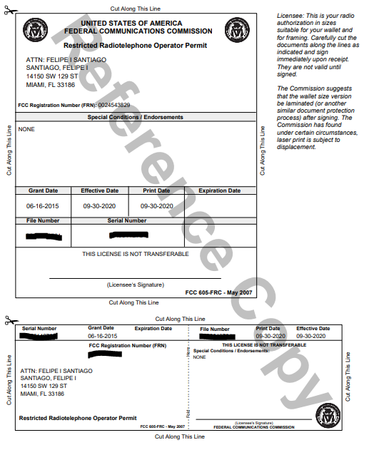 An image of an FCC permit
