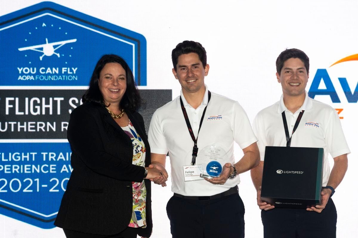 Aviator Zone Academy-Felipe and Juan Receiving Best Flight School in the Region Award-2021-2022-4