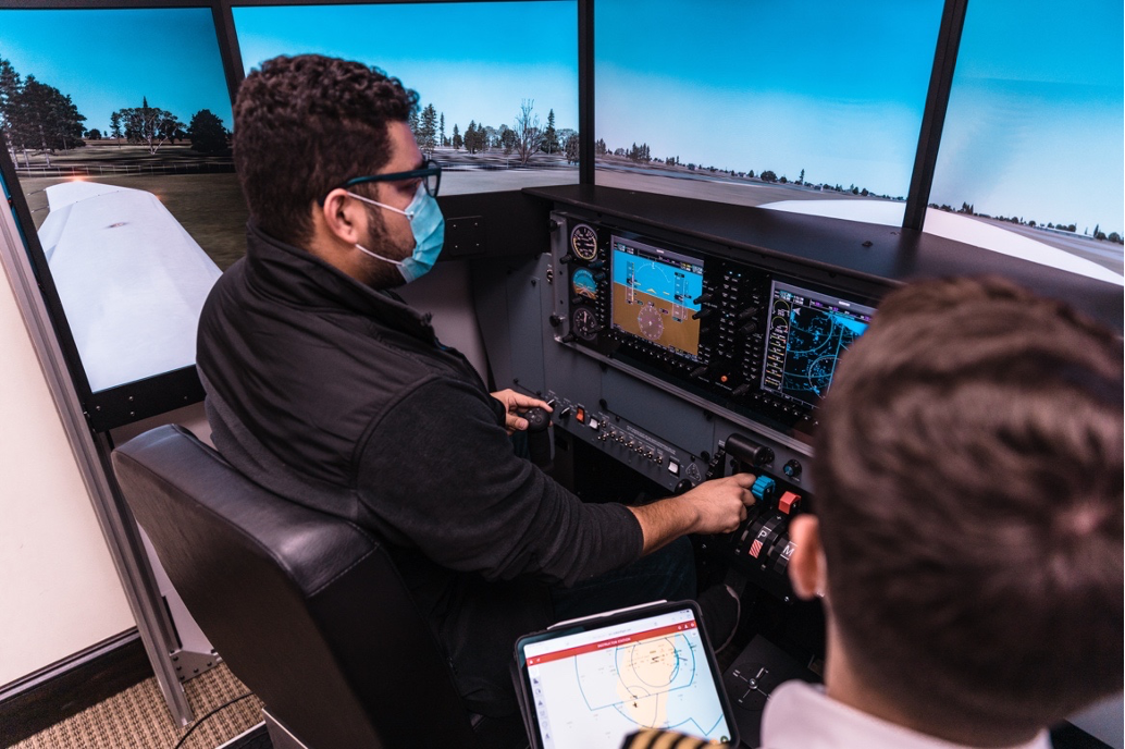 180° View makes flying the Redbird simulator more realistic.