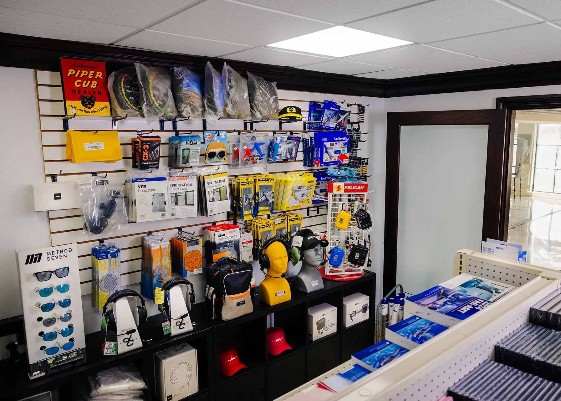 Inside the Aviator Zone Pilot Shop at Miami Executive Airport